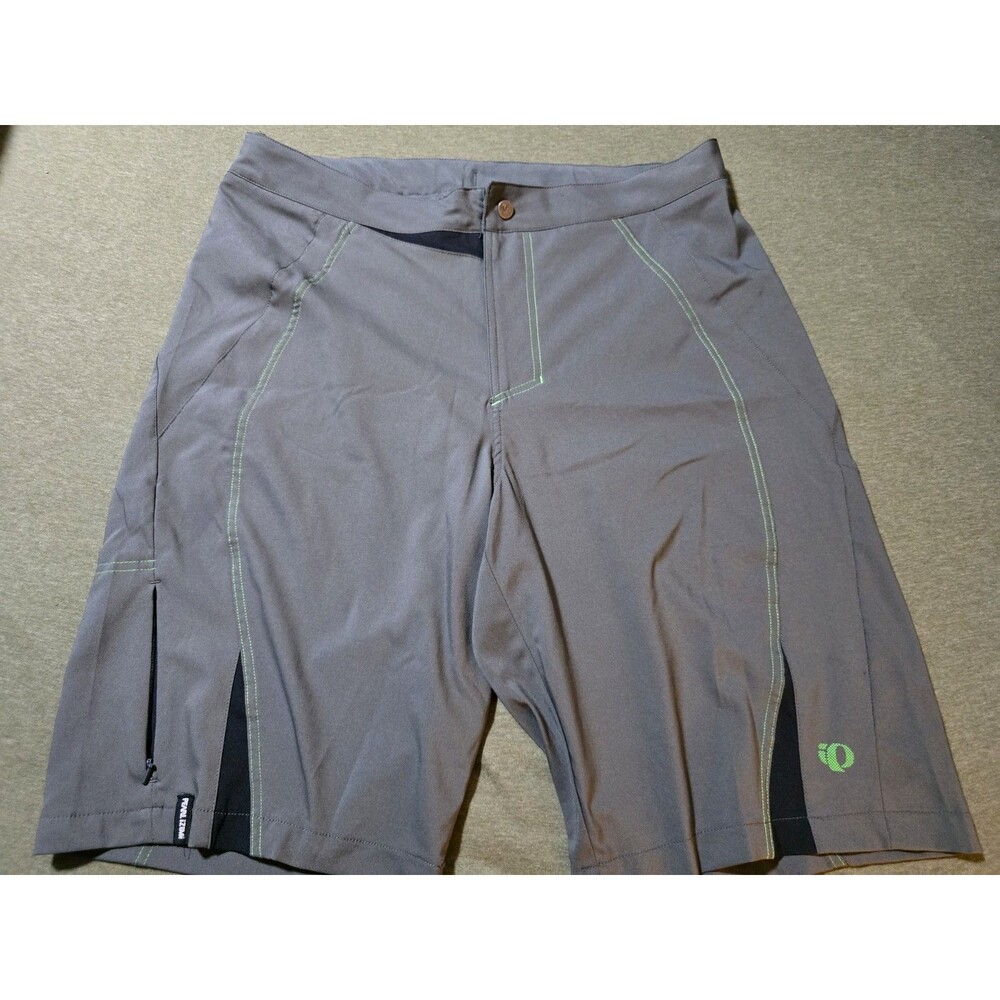 Pearl Izumi Large Mens Cycling Shorts Gray With Green Accents